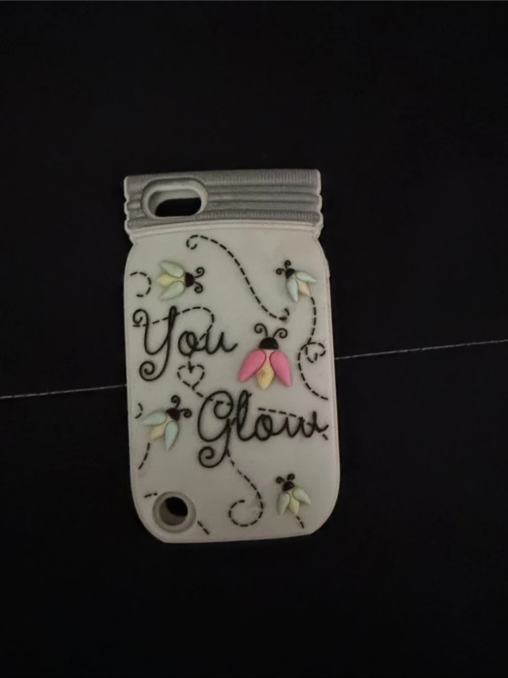 You Glow Floral Mason Jar iPod Case - White/Pink